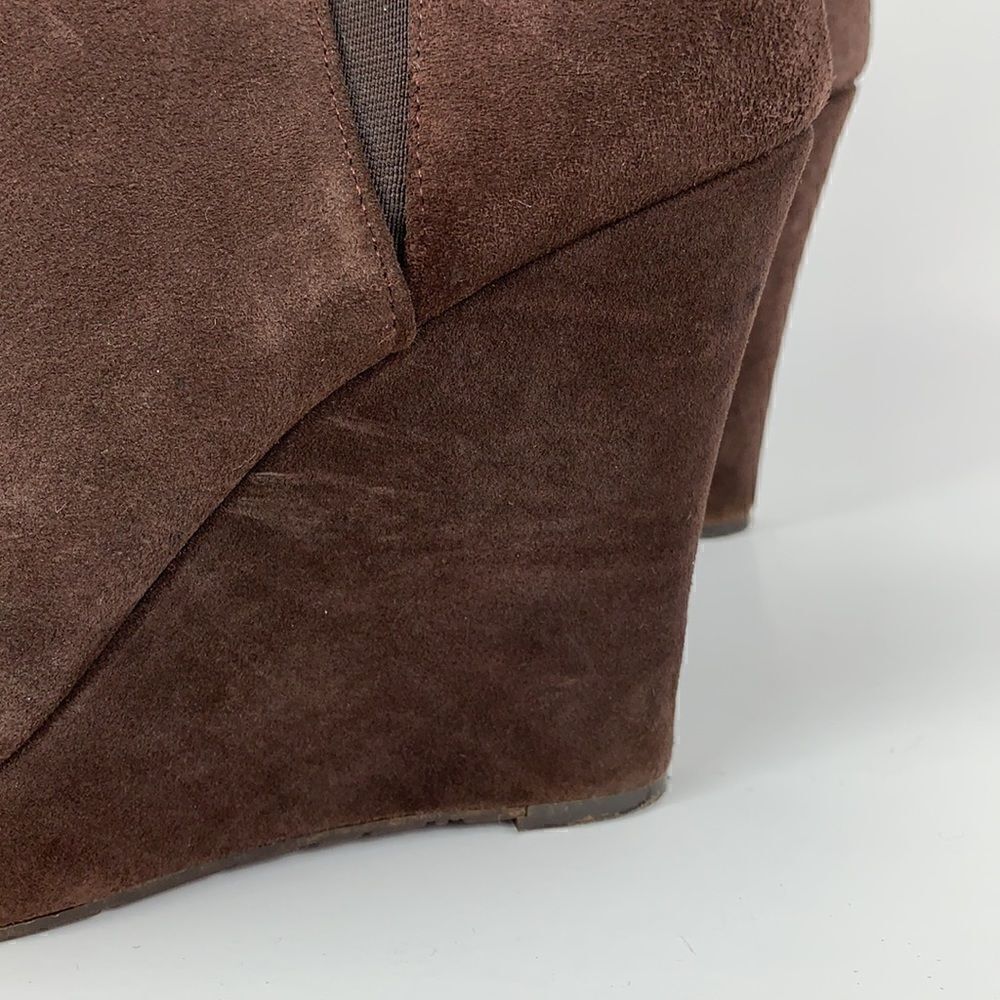 Jessica Simpson Brown Suede Leather wedge platform ankle boots - Picture 4 of 12